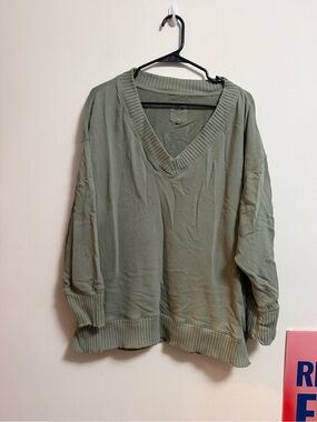 aerie Olive Green‎ V-Neck Sweater